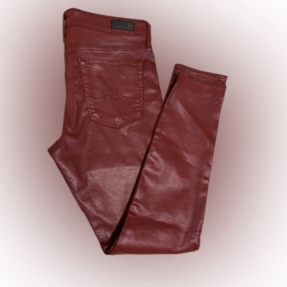 AG Farrah Red Coated Skinny Jeans